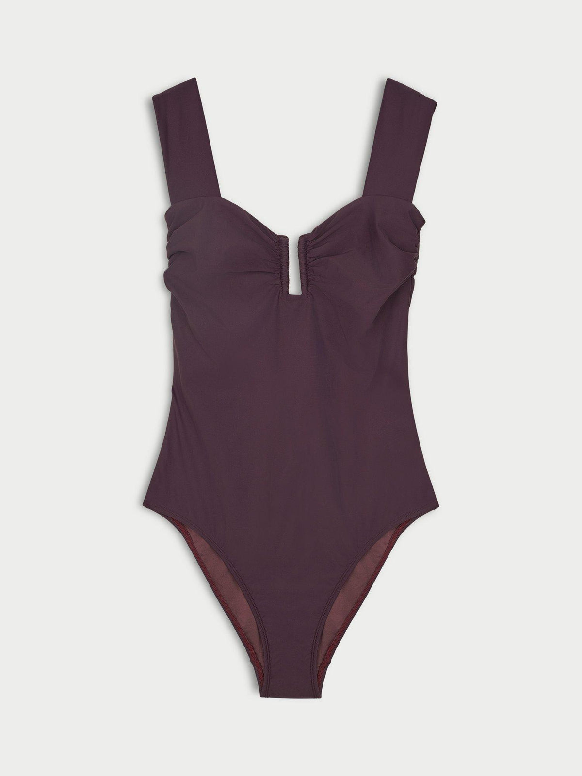 By Malene Birger Cocessia Cut Out Women's Swimsuit - Size Large - Aubergine