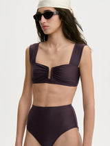 By Malene Birger Belira High Waist Women's Bikini Bottoms Medium - Aubergine