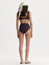 By Malene Birger Belira High Waist Women's Bikini Bottoms Medium - Aubergine