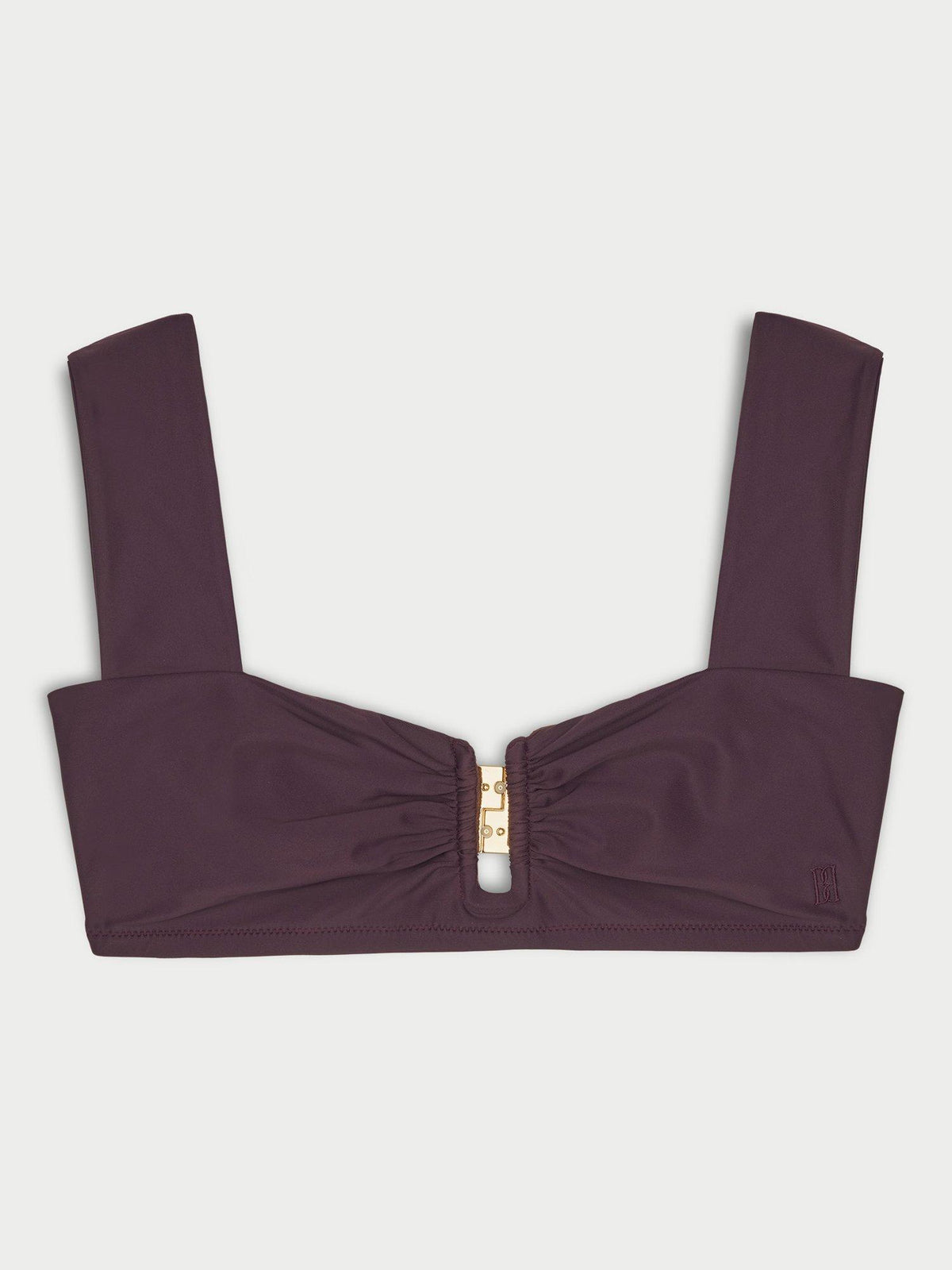 By Malene Birger Belira Triangle Women's Bikini Top - Medium - Aubergine