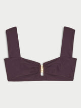 By Malene Birger Belira Triangle Women's Bikini Top - Medium - Aubergine