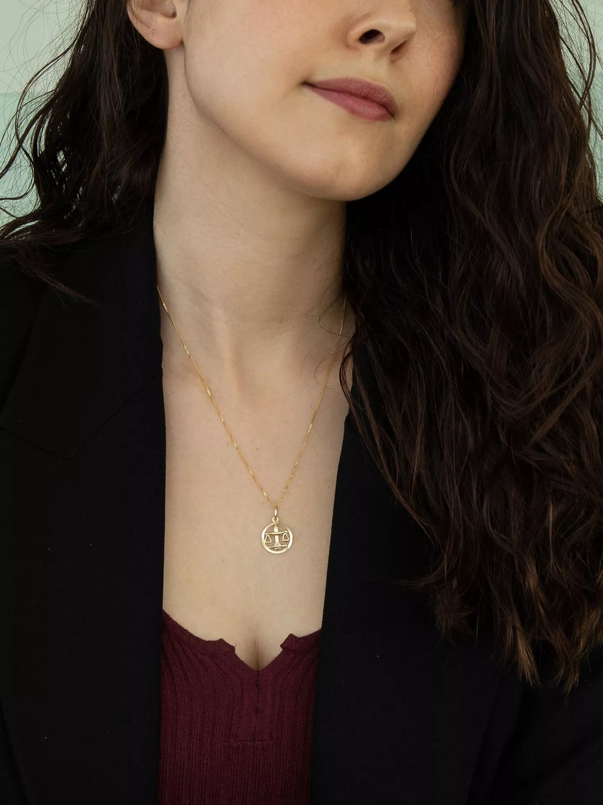 IBB Jewellery Astrology 9ct Yellow Gold Zodiac Pendant Necklace - Libra