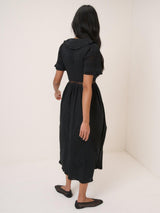 Nobody's Child Women's Orla Cotton Midi Short Sleeves Dress Black - Size 12