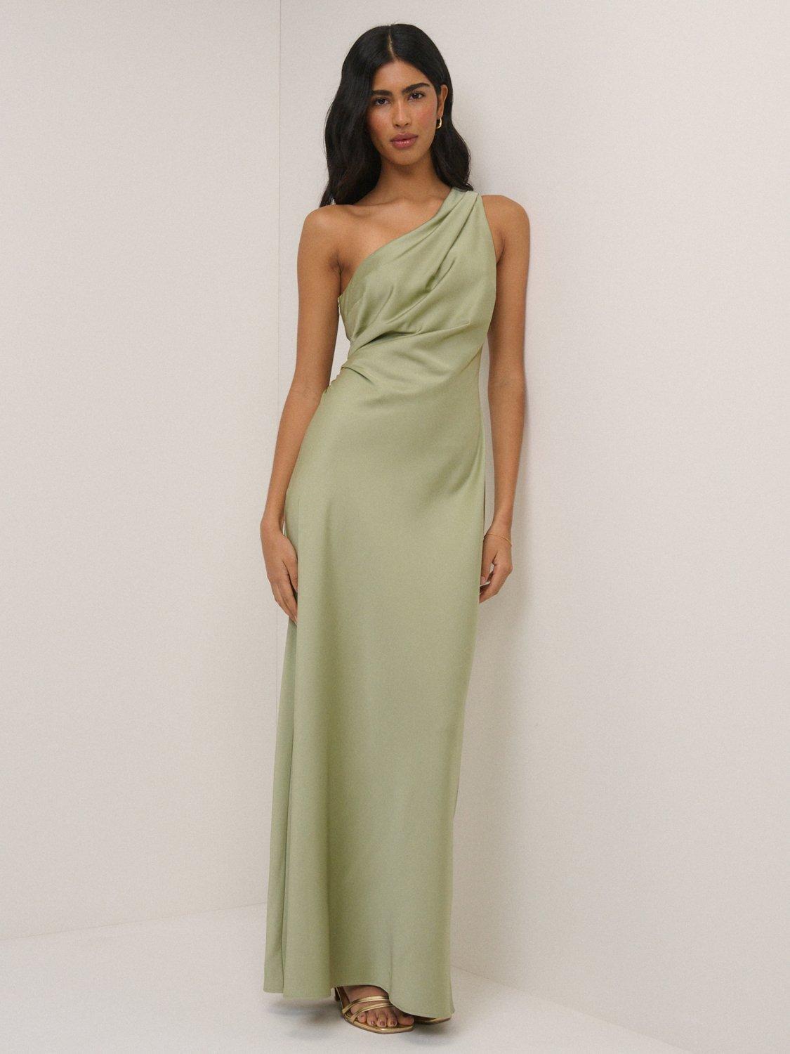 Nobody's Child Bridesmaids Sloane Sheath Maxi Dress - Sage Green - UK 16