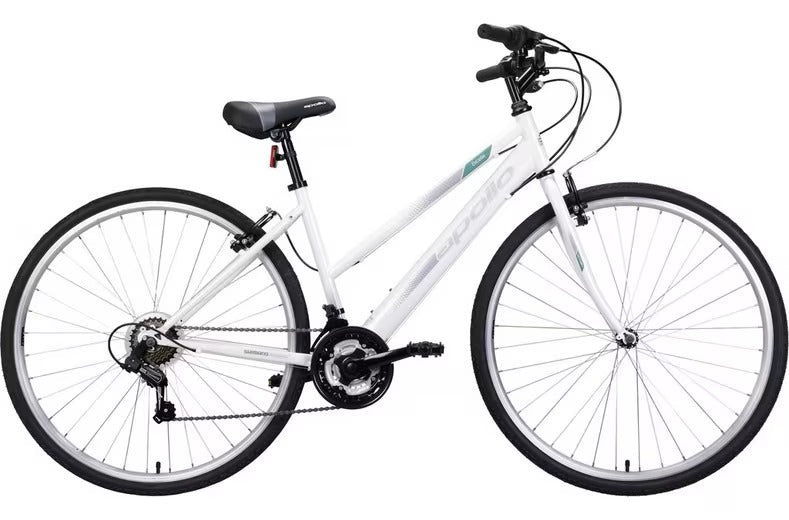 Apollo Excelle 18-Speed V-Brake Womens Hybrid Bike - Small - White/Green