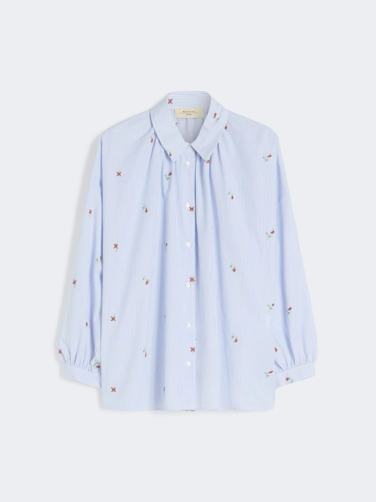 NEW Weekend MaxMara Butterfly Women's Embroidered Stripe Shirt Blue/Multi UK 12