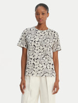 Weekend MaxMara Womens Bussola Regular Fit Cotton T-Shirt - Black/White - XL