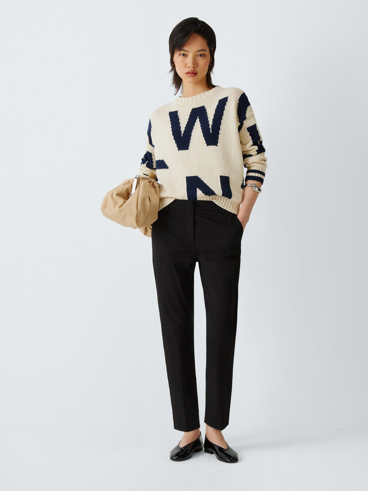 Weekend MaxMara Cecco Straight Mid Plain Women's Trousers - Black - Size 16