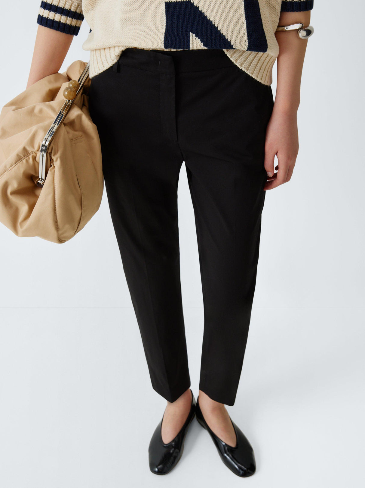 Weekend MaxMara Cecco Straight Mid Plain Women's Trousers - Black - Size 16
