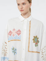 NEW Weekend MaxMara Gru Floral Short Sleeved Shirt Dress - White/Multi UK 16