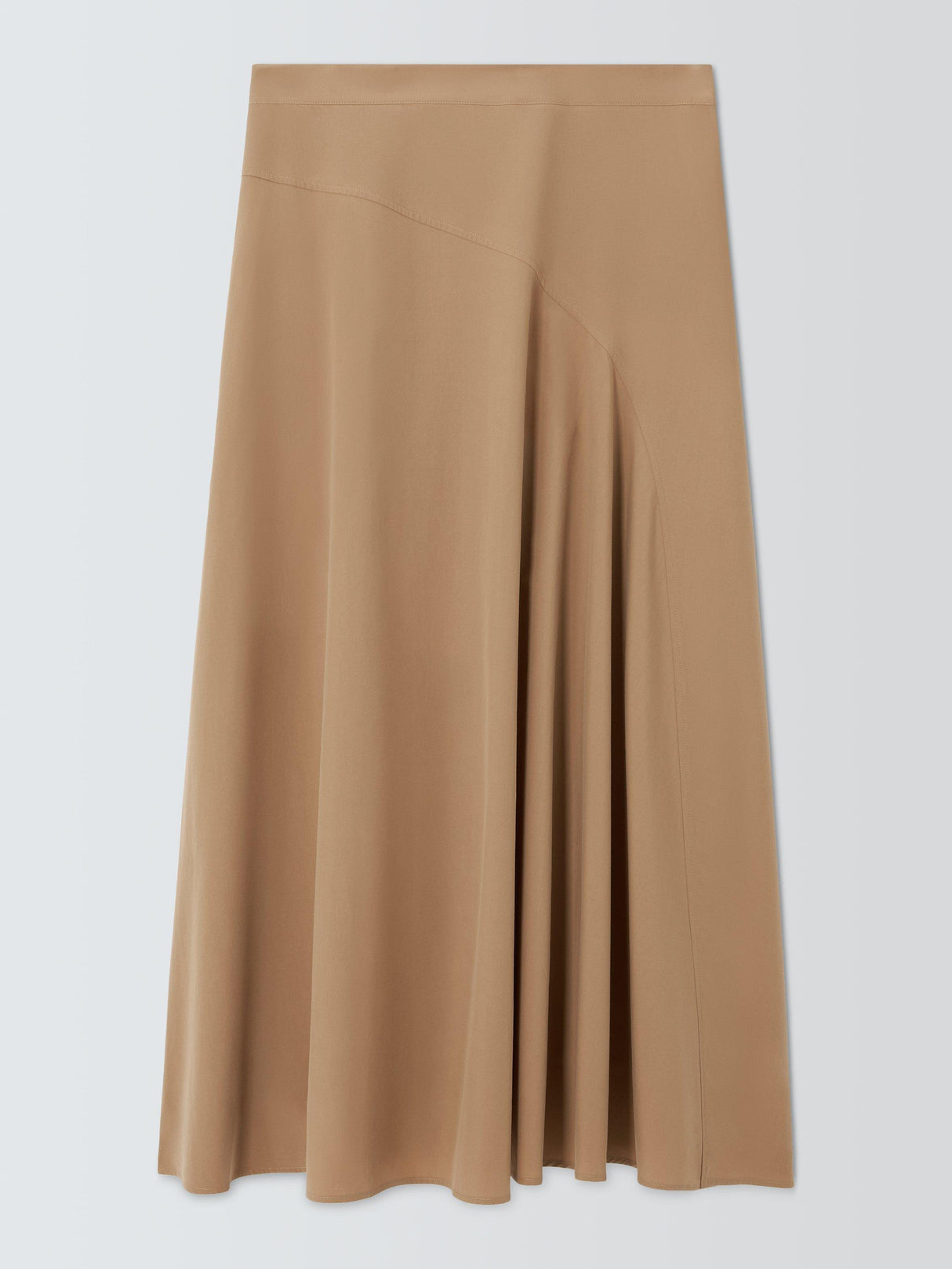 Weekend MaxMara Zattera Cotton Drape A-Line Maxi Skirt - UK 10 - Tobacco
