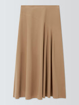 Weekend MaxMara Zattera Cotton Drape A-Line Maxi Skirt - UK 10 - Tobacco
