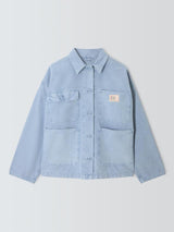 Weekend MaxMara Album Cotton Workwear Button Jacket - Light Blue - UK 8