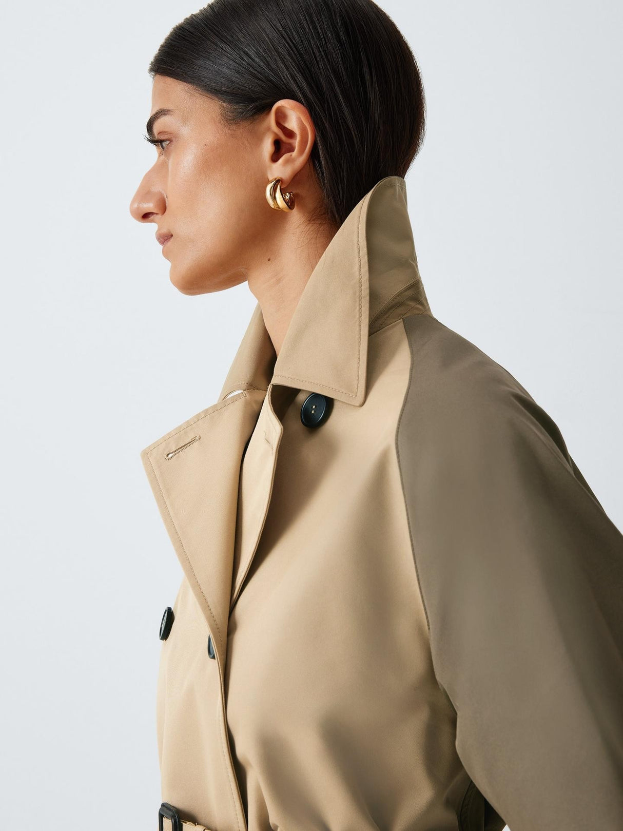 Weekend MaxMara Canasta Women's Longline Trench Coat - Beige/Green - UK 10