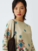 Weekend MaxMara Samba 3/4 Sleeve Floral Regular Silk Top - Ivory - UK 18
