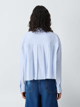 Weekend MaxMara Women's Eden Cotton Stripe Short Shirt - Light Blue - UK 10