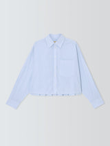 Weekend MaxMara Women's Eden Cotton Stripe Short Shirt - Light Blue - UK 10