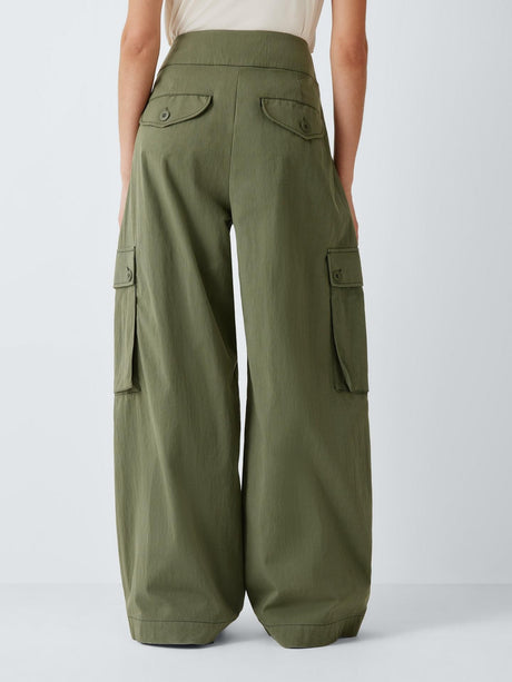 Weekend MaxMara Women's Aquila Cargo Wide Leg Trousers - Dark Green - UK 12