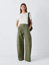 Weekend MaxMara Women's Aquila Cargo Wide Leg Trousers - Dark Green - UK 12