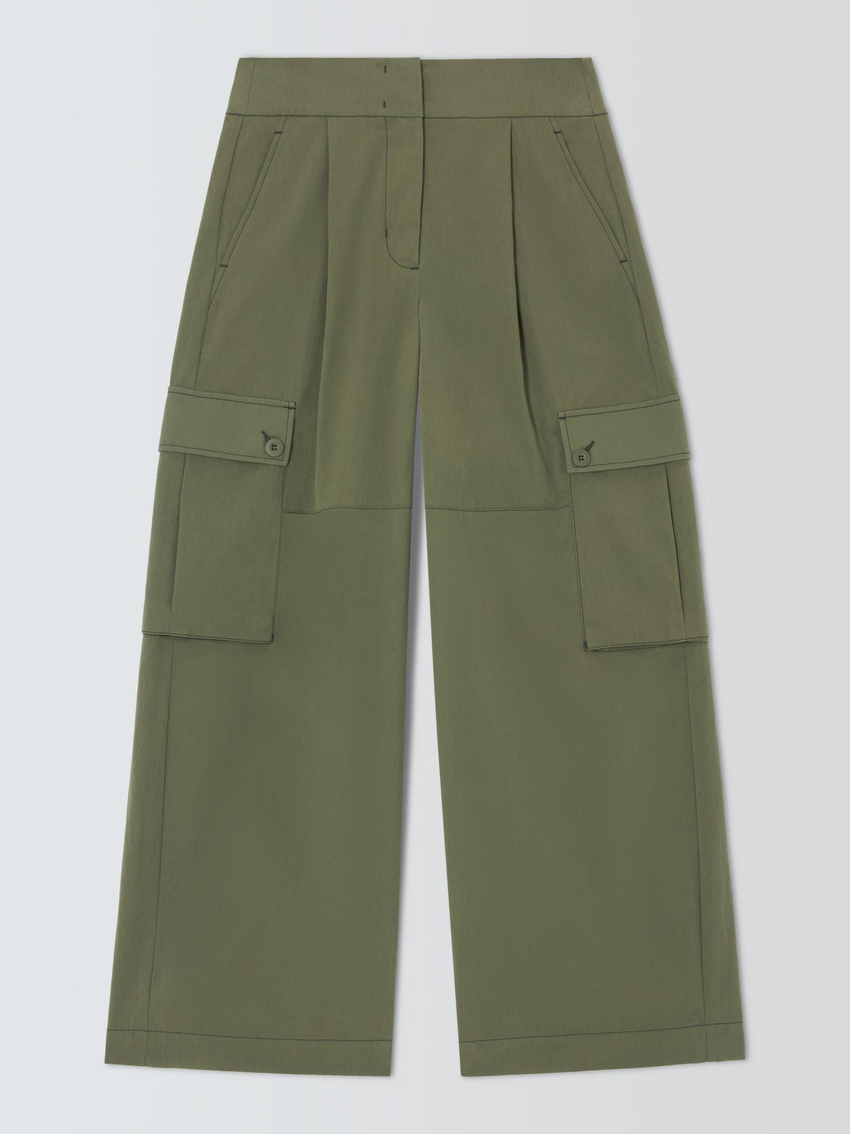 Weekend MaxMara Women's Aquila Cargo Wide Leg Trousers - Dark Green - UK 12