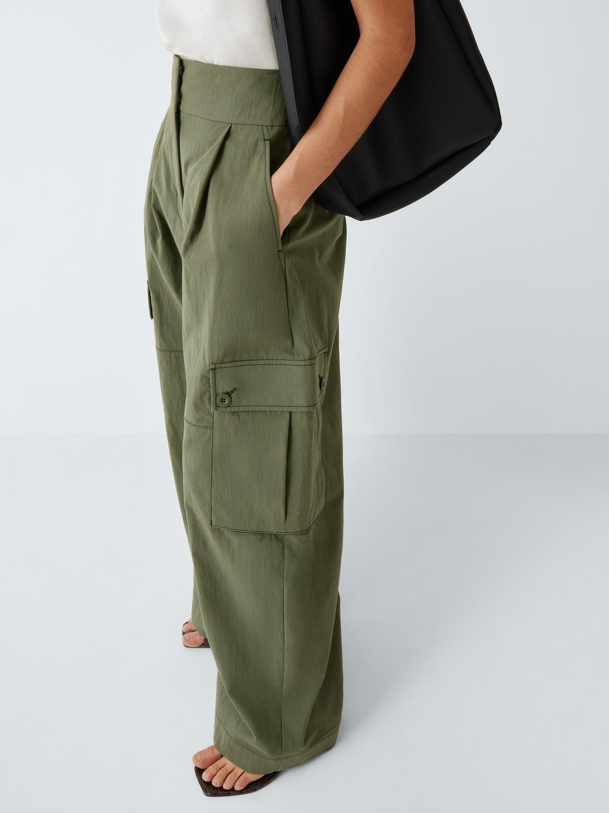 Weekend MaxMara Women's Aquila Cargo Wide Leg Trousers - Dark Green - UK 12