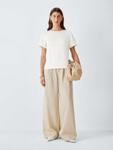Weekend MaxMara Zona Round Neck Short Sleeve Plain Women's Top - White Small