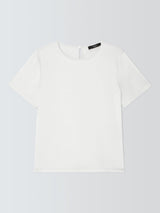 Weekend MaxMara Zona Round Neck Short Sleeve Plain Women's Top - White Small