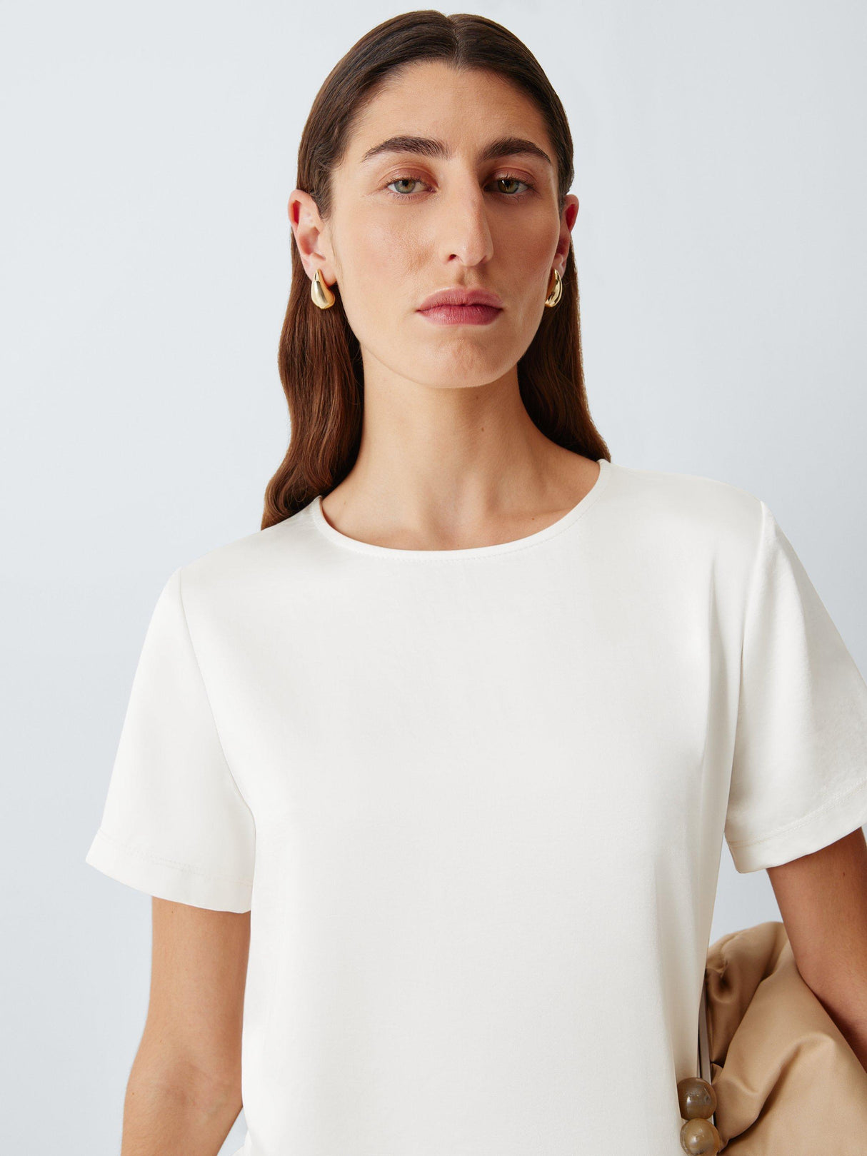 Weekend MaxMara Zona Round Neck Short Sleeve Plain Women's Top - White Small