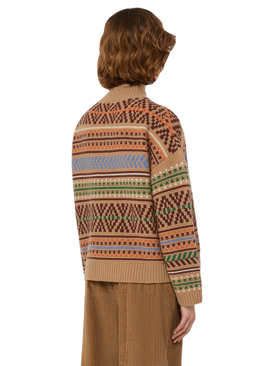 Weekend Max Mara Festoso Stripe Pure Wool Women's Jumper - Small Beige/Multi