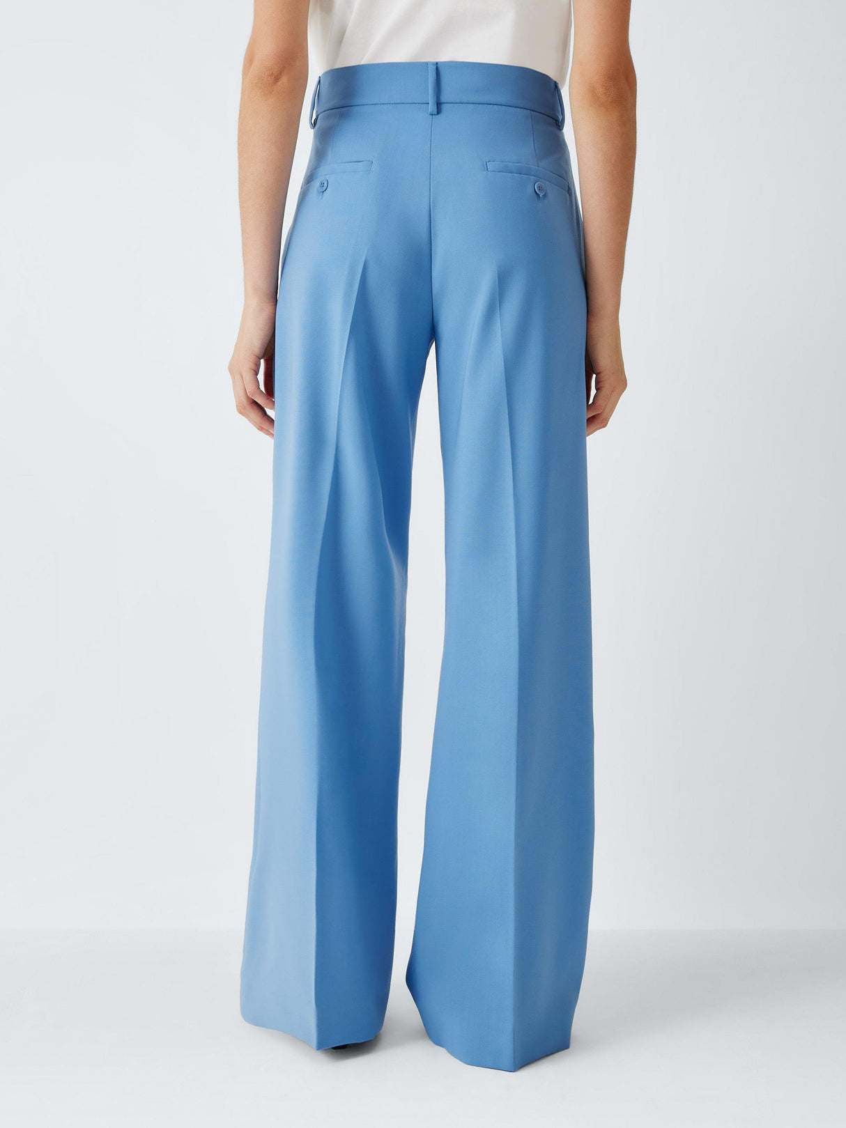 Weekend MaxMara Visivo Virgin Wool Wide Leg Trousers - UK14 - Light Blue