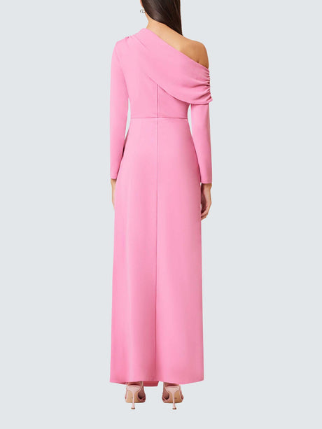 Elliatt Jamie Womens Polyester Asymmetric Ball Gown Maxi Dress Pink - Size L