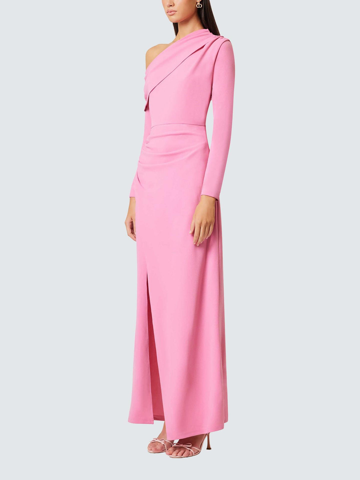 Elliatt Jamie Womens Polyester Asymmetric Ball Gown Maxi Dress Pink - Size L