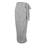 Never Fully Dressed Jaspre Sparkle Sequin Wrap Midi Skirt - UK12 - Silver