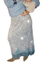 Never Fully Dressed Maeva Sequin Lace Trim Party Mini Skirt - UK 8 - Silver