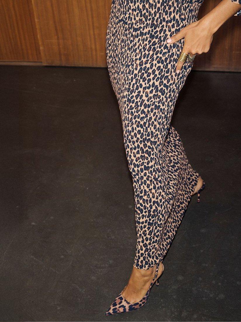 Never Fully Dressed Tilly Leopard Print Plisse Maxi Dress Brown - Multi - XS