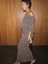 Never Fully Dressed Tilly Leopard Print Plisse Maxi Dress - Brown/Multi - S