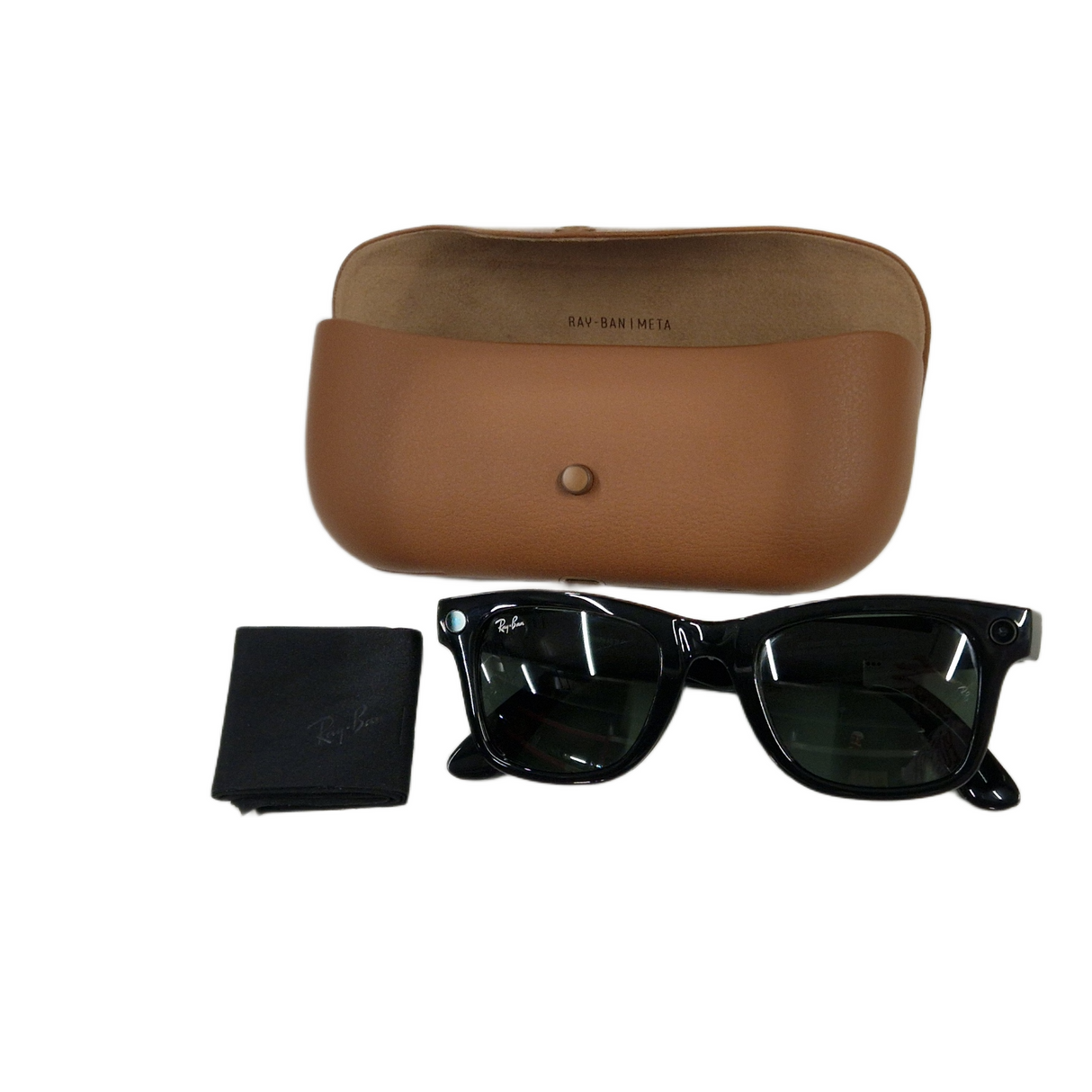 Meta Ray-Ban Meta Wayfarer Unisex Smart Sunglasses - Shiny Black/G15 Green
