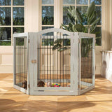 Lords & Labradors Wooden Foldable Training & Safety Puppy Play Pen - Grey