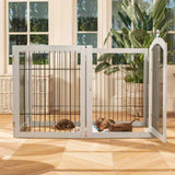 Lords & Labradors Wooden Foldable Training & Safety Puppy Play Pen - Grey