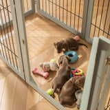 Lords & Labradors Wooden Foldable Training & Safety Puppy Play Pen - Grey