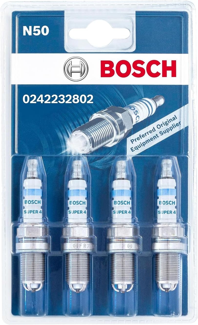 Bosch Spark Copper Core Resistor Replacement Plug FR78X N50 Set of 4 Silver