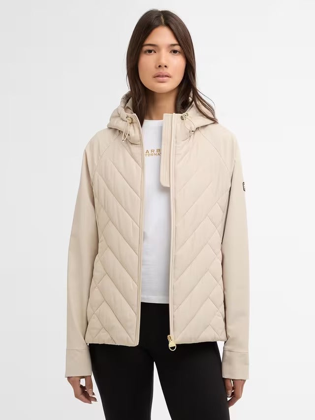 Barbour International Women's  Dakota Quilted Hooded Sweatshirt - Beige - 14