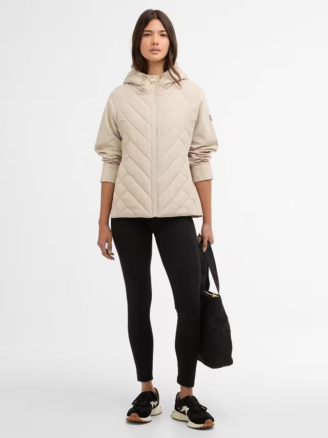 Barbour International Women's  Dakota Quilted Hooded Sweatshirt - Beige - 14