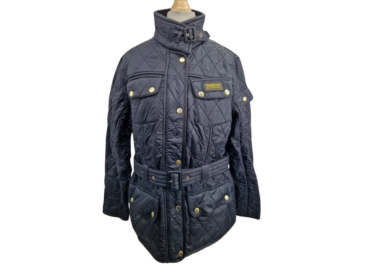 Barbour International Polar Quilted Zip Front Women's Jacket UK 14 - Black