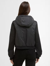 NEW Barbour Women's Equinox Quilted Sweatshirt Cropped Jacket - Black - UK 16