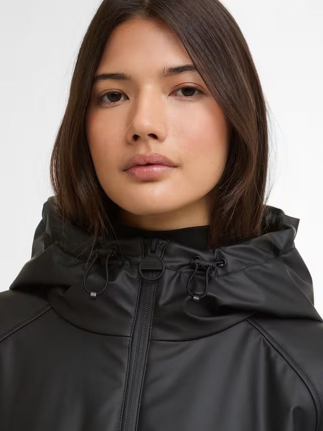 Barbour International Jourdaine Hooded Showerproof Jacket - Black - UK 18