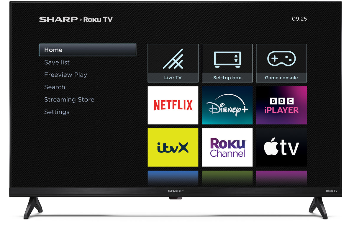 Sharp 32HD2425K 32in WI-Fi HD Ready LED HDR Roku Freeview Smart TV - Black