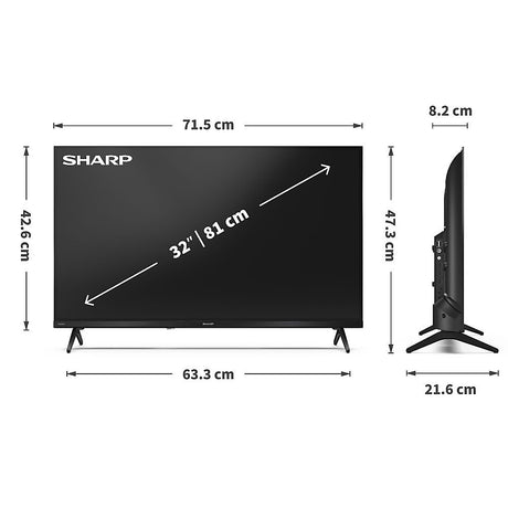 SHARP 32HE3245K 32" HD TiVo HDR Dolby Digital QLED Smart TV Frameless Black