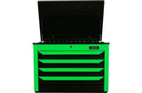 Halfords 27in 4-Drawer Lockable Rolling Tool Chest Cabinet - Neon Green