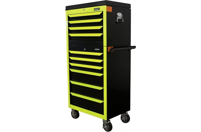 Halfords 27" 6 Drawer Garage Workshop Tool Chest Cabinet - Neon Yellow